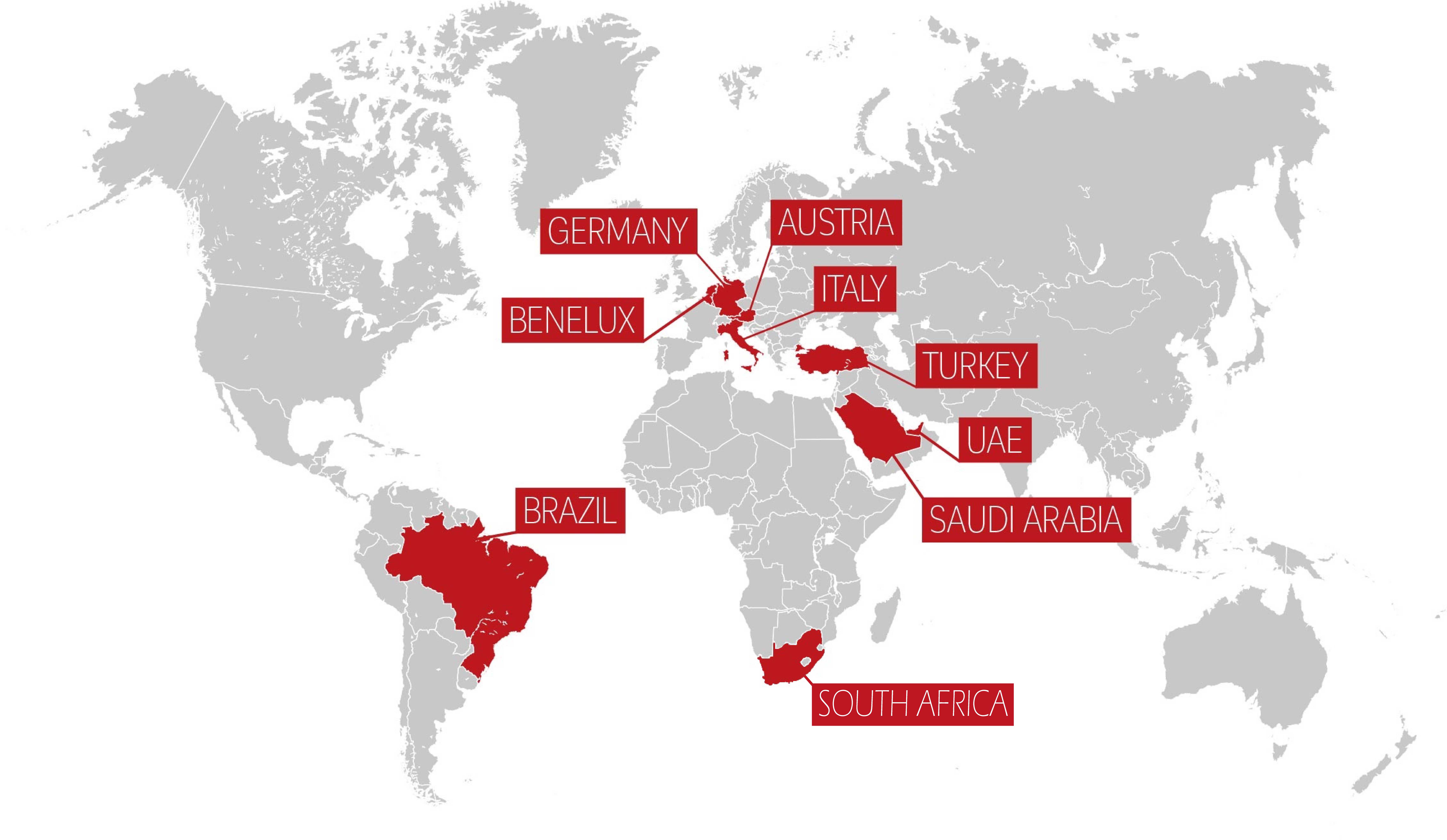 Weltkarte mit CFS Partnern